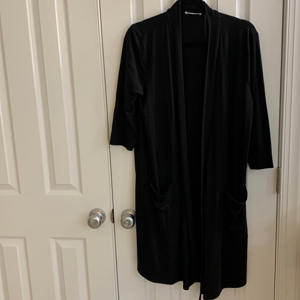 XL Zenansn long knit cardigan with front pockets and 3/4 sleeves